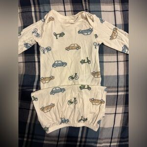 Carter's Cream sleep gown with Car and Bicycle Print